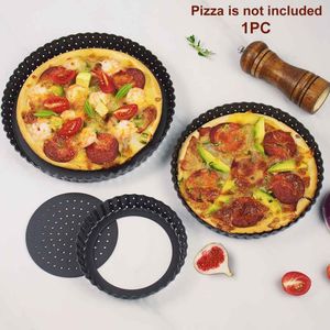 Makkelijk Schoon Ronde Bakken Tools Taart Keuken Quiche Pizza Pan Carbon Staal Pie Multifunctionele Non Stok Thuis Met Afneembare Base