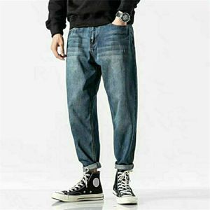 Trendy Mens Gewassen Rechte Jeans Herfst Winter Streetwear Mannelijke Losse Broek Mid Taille Outdoor Leisure Jeans Para Hombre