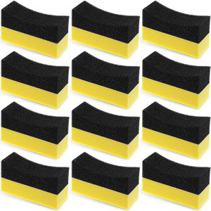 12 Stuks Tire Contour Dressing Applicator Buffing Polijsten Pads Spons Wax Band Shine Cleaning Sponzen Voor Auto Glas Huishouden