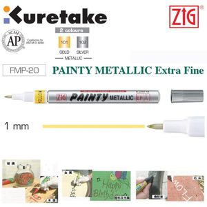 ZIG Kuretake Olie Verf Markers Metallic Schilderen Pennen FMP-20 Painty Extra Fijn 1.0mm Zilver Goud Japan