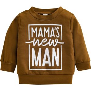 2022 0-4Y Jongens Casual Hoodie Mama Man Brief Printing Lange Mouwen Ronde Kraag Tops Lente Herfst Kinderen Kleding