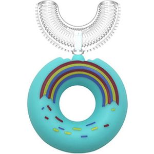 Kinderen 360 Graden Donut Handleiding Tandenborstel Kids Siliconen U-Vormige Tandenborstel Cartoon Voor 2-6-12 Jaar Oud