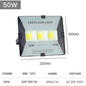 300W Cob Overstroming Licht Led Spotlight Outdoor Verlichting Voor Tuin IP66 Straat Lamp Led 50W 100W 200W Reflector Foco Led Exterieur