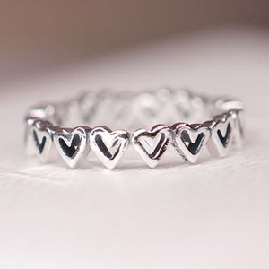 Originele Freehand Liefde Harten Ringen Voor Vrouwen 925 Sterling Zilveren Ring Wedding Party Fijne Diy Europa Sieraden