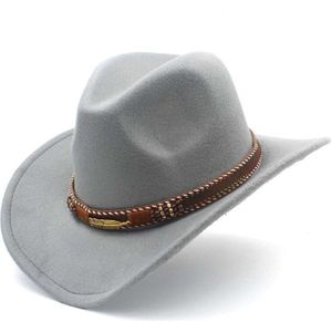 Vrouwen Mannen Wol Western Cowboy Hoed Voor Gentleman Lady Winter Herfst Jazz Cowgirl Cloche Sombrero Caps Met Mode riem