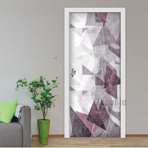 Deur Stickers Eenvoudige Geometrische Lijnen Woonkamer Slaapkamer Deur Behang Pvc Zelfklevende Muurstickers Imitatie 3D Muurstickers