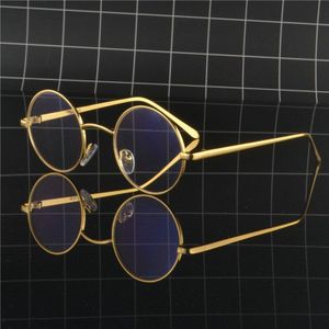 Retro kleine ronde zonnebril vrouwen zwart en goud metaal cirkel clear lens zonnebril voor mannen vintage spiegel zonnebril FML