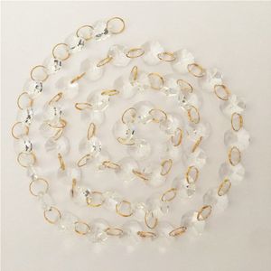 5 meter Wit Goud Rijst Gesp Kroonluchter Kristal Kralen Ketting Glas Lamp Onderdelen Voor Crystal Garland Decoratie Verkoop