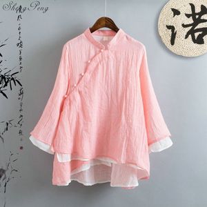 Traditionele chinese blouse shirt tops voor vrouwen mandarijn kraag oosterse linnen shirt blouse vrouwelijke elegante cheongsam top G173