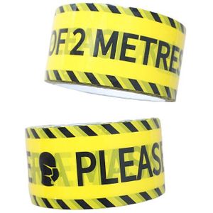 1/Roll Houden Afstand Waarschuwing Tapes 48 Mm * 25 M Opp Gele Sticker Voorzichtigheid Diy Veiligheid Tapes Voor thuis Winkel Magazijn Fabriek School