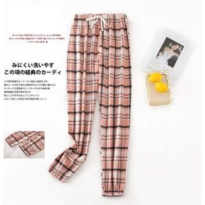 Vrouwen Katoenen Pyjamabroek Plaid &amp; Gestreepte Slaap Bodem Lente Herfst Vrouwelijke Nachtjapon Broek Dames Nachtkleding Homewear Loungewear