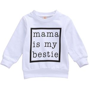 Jongen Meisjes Herfst Sweatshirts Lange Mouw O Hals Tops Winter Warm Outfits Mama Is Mijn Bestie Brief Print