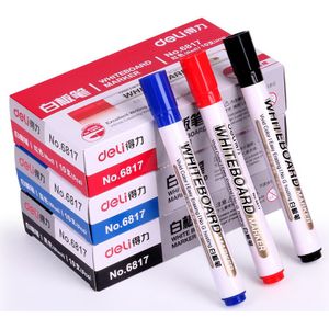 1 Set/10 Pcs Whiteboard Marker White Board Marker Zwarte Droge Wissen Gum Markers Pen Pennen Glad Schrijven Blauw zwart En Rood