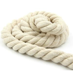 10 m/partij Beige 4-7mm 100% Katoenen Touw 3 Ply Hand Geweven Katoenen Koorden Geschikt voor DIY Tassen doek Thuis Versieren Ambachten Accessoires