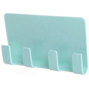 1Pc Mannen Scheerapparaat Plank Badkamer 4 Haak Opbergrek Wandmontage Scheerapparaat Houder Organizer Viscose Scheermes Haak Telefoon Opladen rack