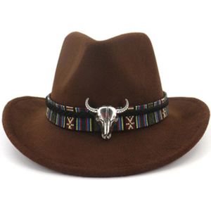 Mannen Vrouwen Retro Vilt Cap Western Cowboy Brede Rand Cap AIC88