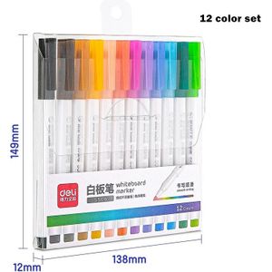 Multi 12 Kleur Whiteboard Pennen Set Uitwisbare Marker Pen Voor Witte Boord Glas Kids Tekening Kantoor Vergadering School Leraar F759