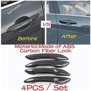 Exterieur Side Deurklink/Pols Kom Cover Trim Moulding Bezel Carbon Fiber / Shiny Accessoires Fit Voor Hyundai Elantra