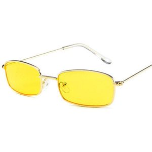 Vintage Kleine Vierkante Zonnebril Vrouwen Vintage Mode Schaduw Vierkante Metalen Frame Uitje Zonnebril