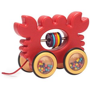 Baby Cartoon Dier Auto Pull Touw Speelgoed Slepen Voertuigen Rammelaars Peuter Kids Vroege Educatief