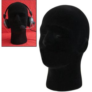 Mannelijke Zwarte Polystyreen Piepschuim Foam Hoofd Model Stand Pruik Haar Hoed Headset Mannequin Hoofd Display Stand Rack