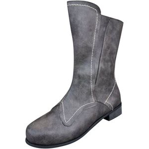 Sagace Enkellaars Dames Vrouwen Retro Effen Kleur Vierkante Met Laarzen Casual Romeinse Laarzen Casual Schoenen Rits Chic