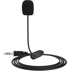 Mini Draagbare 3.5Mm Mini Studio Speech Mic Microfoon W/Clip Voor Pc Desktop Notebook Lezingen Onderwijs Mic zwart
