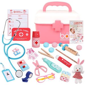 Houten simulatie echte leven arts speelgoed set mannelijke meisje toolbox injectie rollenspel verpleegkundige kind ziekenhuis huis stethoscoop
