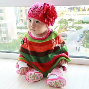 Een 1 Jaar Baby meisje kleding Herfst Trui contton gemengde kleur sjaal outdoor jas pasgeboren baby dragen