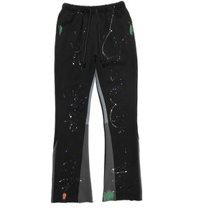 Aolamegs Trainingsbroek Patchwork Graffiti Flare Broek Mannen Elastische Taille Jogger Broek Eenvoudige Gezellige College Stijl Casual Streetwear