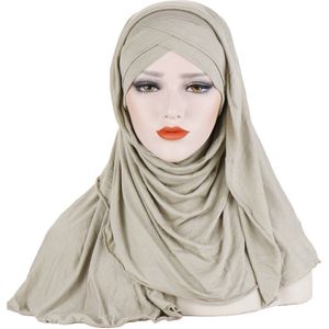 Maleisische Gemerceriseerde Katoen Hoofddoek Hoed Muts Sjaal Hoed Hijab Chiffon