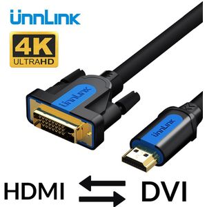 Unnlink HD mi naar dvi DVI-D 24 + 1 pin adapter 4 k BI-directionele dvi NAAR hd MI kabel 3m 5m 8m 15m voor projector led tv mi box computer