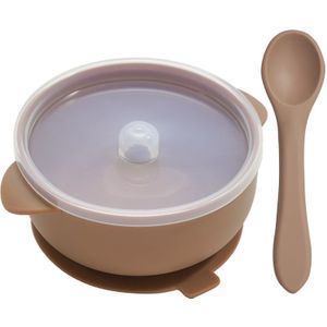 Baby Servies Bpa Gratis Sucker Kom Met Deksel Kinderen Draagbare Voedsel Kom En Lepel Peuter Siliconen Diner Plaat Set