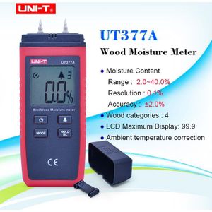 UNI-T UT377A Digitale Hout Vochtmeter Hygrometer Vochtigheid Tester Papier Multiplex Andere Houten Materiaal Mini Hout Vochtmeter
