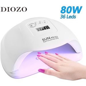 SUNX5 Plus 80W Led Uv Lamp Voor Manicure Met 36 Kralen 4 Smart Timer Auto Sensing Led Nail Lamp droger Curing Gel Manicure Machine