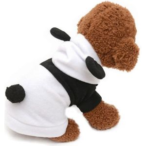 Wit En Zwart Panda Cosplay Kostuum Pet Winter Warme Kleding Hond 2-legged Katoen Hooded Button Jas