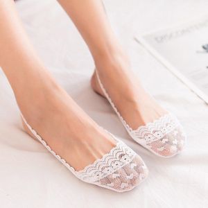 5Pairs Stijl Vrouwen Lace Mesh Onzichtbare Sokken Zomer Effen Kleur Ankle Boot Sokken Vrouwelijke Katoen Slipper No Show sok