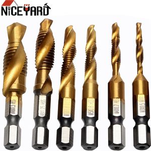 6 Stks/set Boren Tap Boor Draad Metrische Plug M3 M4 M5 M6 M8 M10 Handgereedschap Hss Schroef Spiraal point High Speed Steels