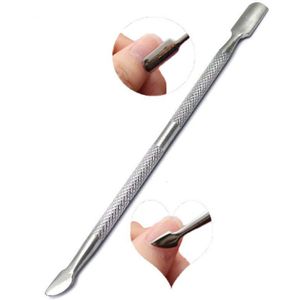 1 Pc Gold Cuticle Pusher Nail Art Pedicure Manicure Gereedschap Roestvrij Staal Nagelvijl Dode Huid Push Cuticle Remover Nail pusher