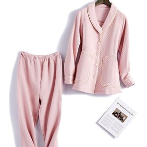 Herfst Winter Zwangere Vrouwen Nachtkleding Moederschap Pyjama Katoen Verpleging Pyjama Roze/Blauw Borstvoeding Nachtkleding