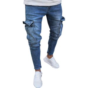 Heren Jeans Denim Pocket Broek Zomer Herfst Dunne Slanke Regular Fit Straight Jeans Elasticiteit Rekbare Mannelijke Mode grote maten