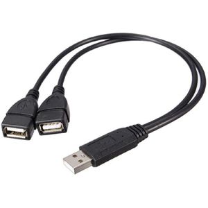 30 cm USB 2.0 A Male Naar 2 Dual Female Jack Y Splitter Hub Netsnoer Adapter Kabel