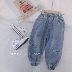 Peuter Jongens Jeans Ripped Jeans voor Jongens Koreaanse Losse Toevallige Denim Broek 3 4 5 6 7 Y Kids broek Jongens Harembroek