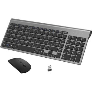 Duitse Draadloze Qwertz Toetsenbord En Muis Combo Ultra Slim 2.4G Silent Compact Scissor Key Toetsenbord Set Voor Pc Laptop tv Box