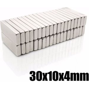 2/5/10/20/50 Pcs 30*10*4 Neodymium Magneet 30X10X4 Mm Bulk Super Strong Strip Blokkenbalk Magneten Zeldzame Aarde 30X10X4