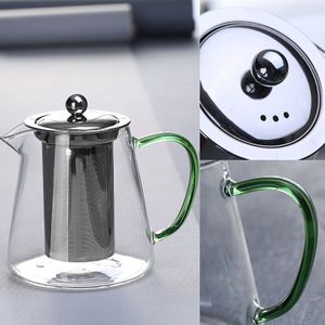-550Ml Borosilicaatglas Theepot Hittebestendig Glas Theepot Hoge Borosilicaat Theepot Koffiepot