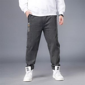 Baggy Jeans Mannen Denim Broek Casual Skateboard Jeans Zwarte Harembroek Elastische Taille Plus Size 6XL 7XL HX539