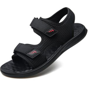 Mannen Sandalen Ademende Zachte Anti-Slip Zool Mode Zwarte Handig Klittenband Outdoor Licht Leisure Mannen sandalen