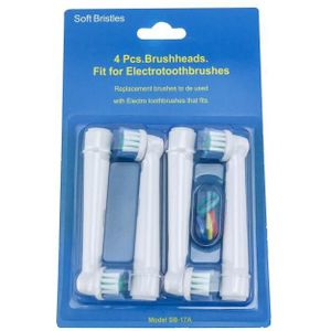 4 Stuks Opzetborstels Voor Oral-B Elektrische Tandenborstel Zachte Haren Vervangende Opzetborstels Voor Tanden Schoon