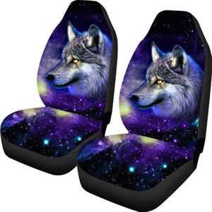 3D Dier Wolf Universele Autostoel Cover Sterrenhemel Front Stoelhoezen Interieur Accessoires Auto Seat Pad Kussen Mat Protector